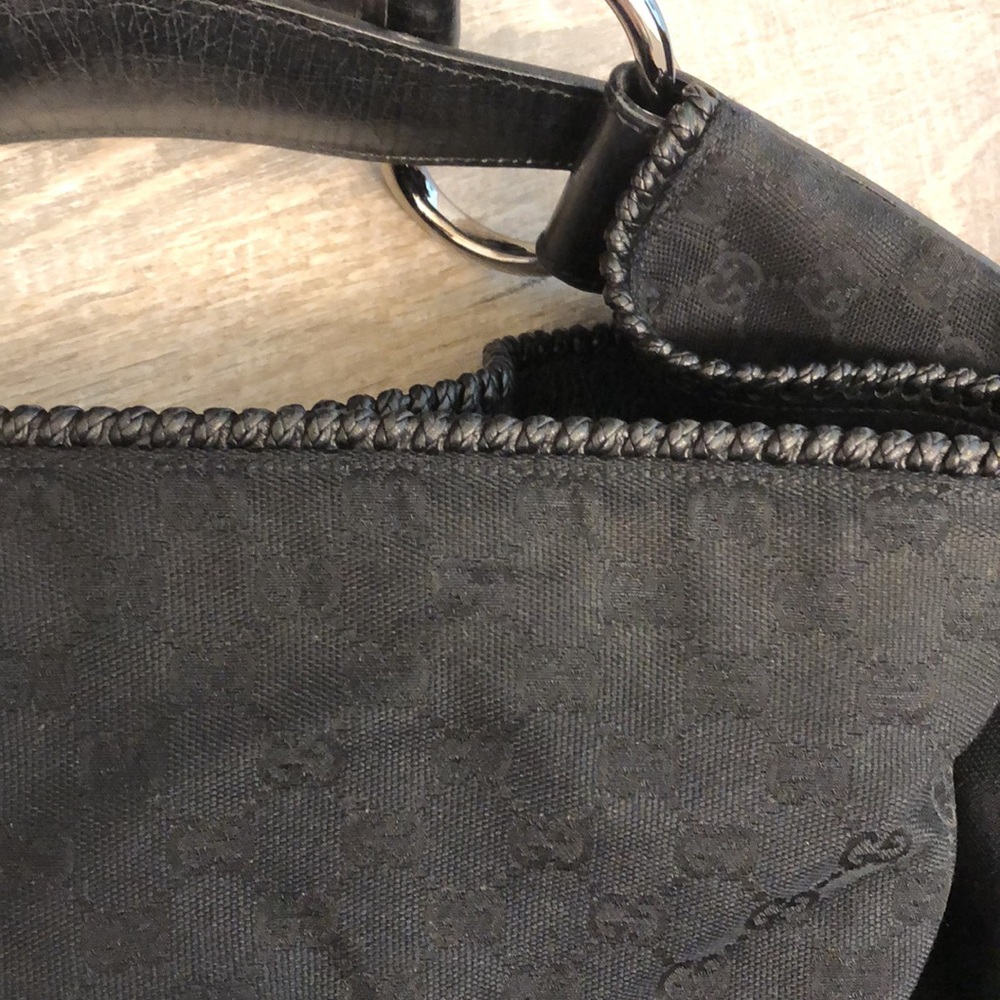 Gucci black fabric & leather trim hobo bag. OBO - Picture 3 of 12